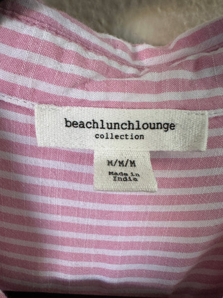 Beach Lunch Lounge Pink Striped Blouse