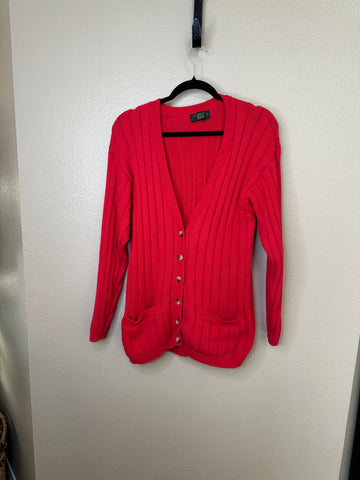 Vintage Charter Club Women's Red Cardigan Size S