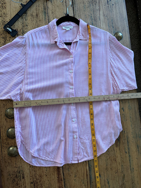 Beach Lunch Lounge Pink Striped Blouse