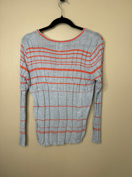 Nic & Zoe Women's Gray/Orange Sweater Size L