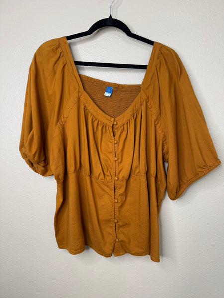 Old Navy Women's Mustard Blouse Size 3X