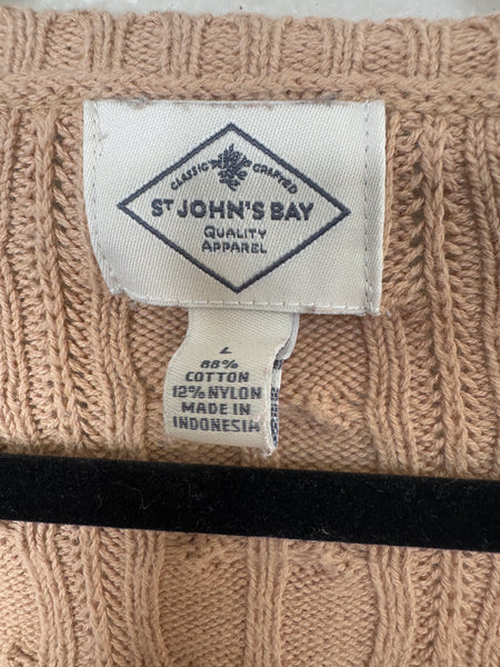 St John's Bay Women's Tan Sweater Size L