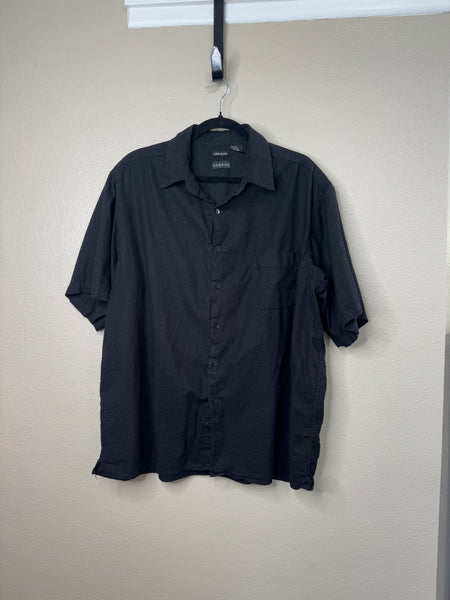 George Men's Black Linen Shirt Size XL