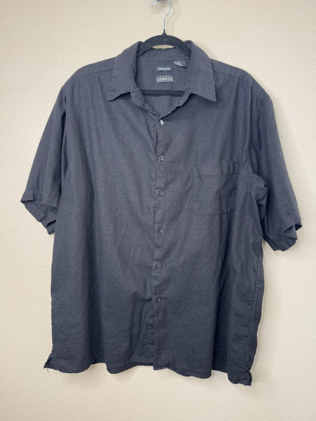 George Men's Black Linen Shirt Size XL