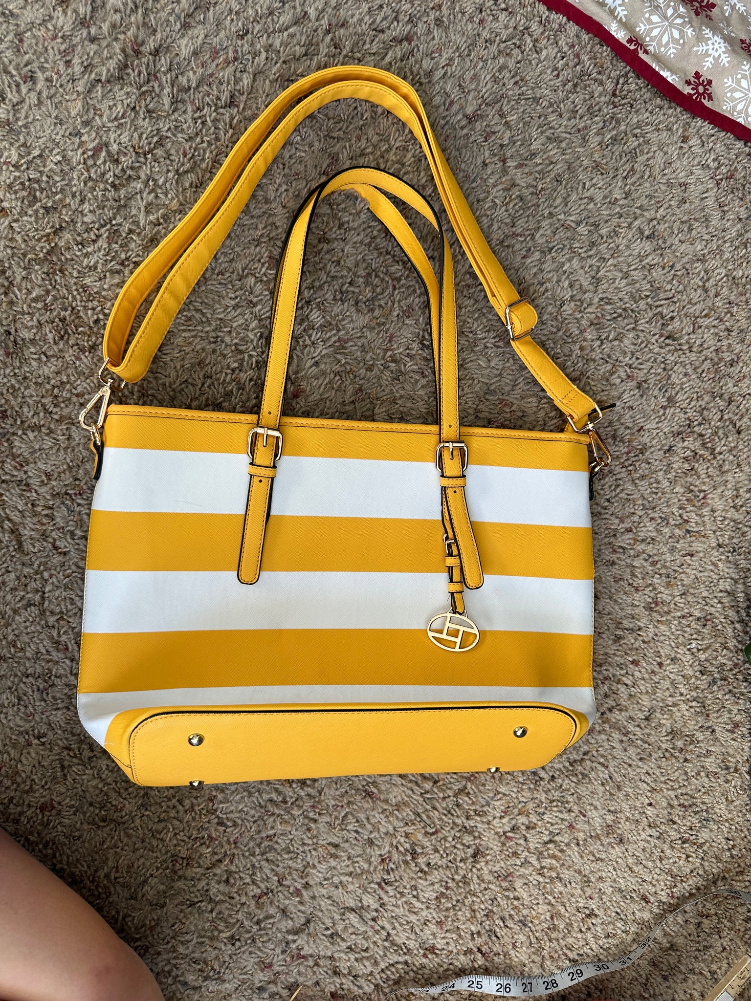 Women's Yellow Striped Purse