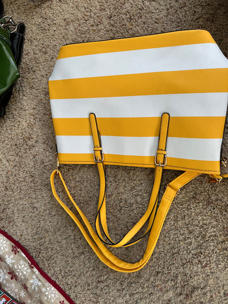 Women's Yellow Striped Purse