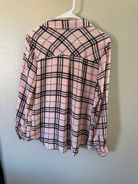 Candie's Pink Plaid Blouse