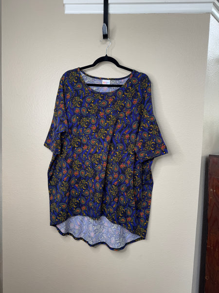 LuLaRoe Women's Blue Paisley Blouse 