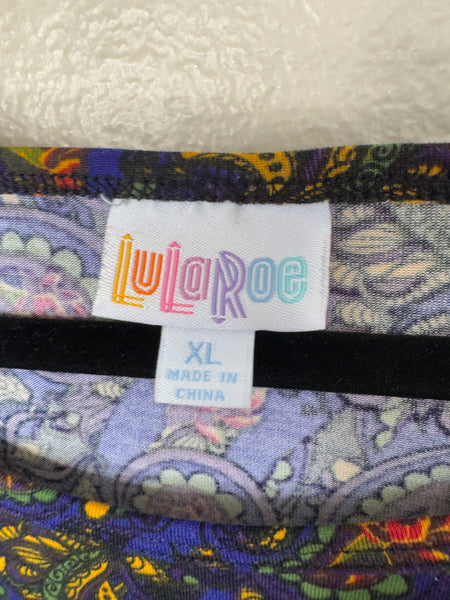 LuLaRoe Women's Blue Paisley Blouse Size XL