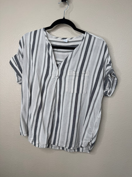 Old Navy Women's White/Gray Blouse Size S