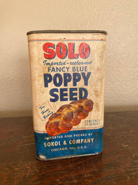 Vintage Solo Poppyseed Advertising Tin