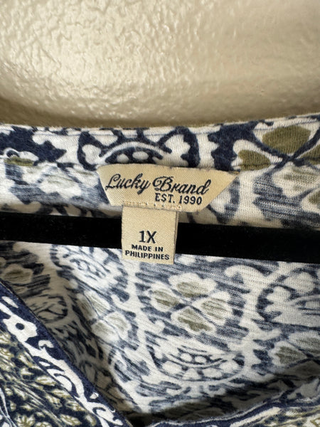 Lucky Brand Women's Blue Blouse Size 1X