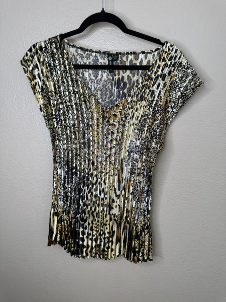 Milano Women's Cheetah Blouse Size L