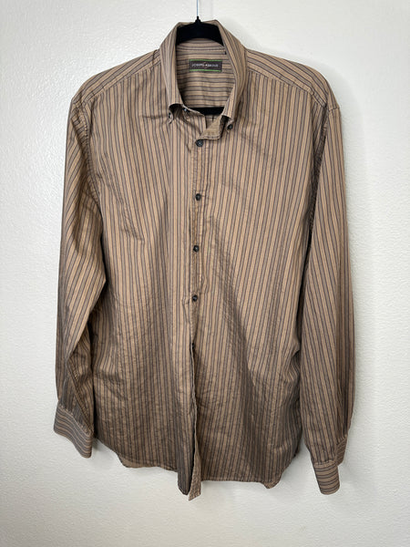 Joseph Abboud Men's Brown Dress Shirt Size L