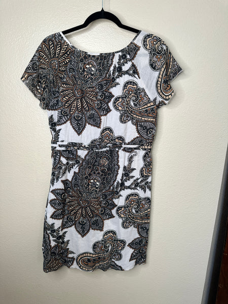 Sonoma Women's White/Black Dress Size M