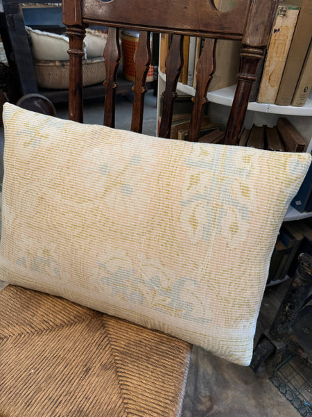 24"L x 16"H Cotton Chenille Distressed Print Lumbar Pillow