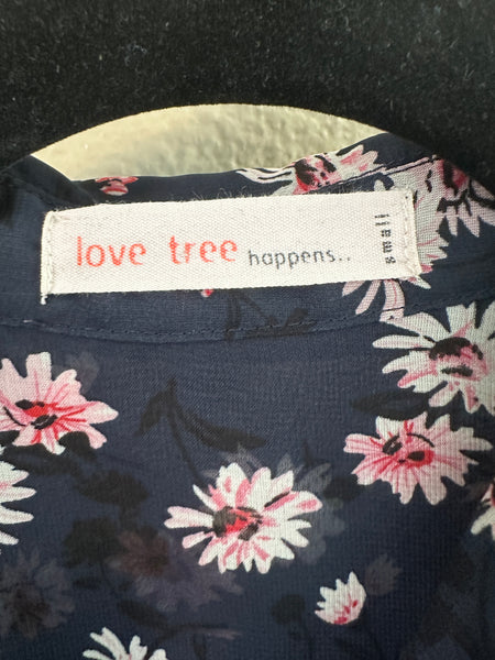 Love Tree Happens Blue Floral Blouse