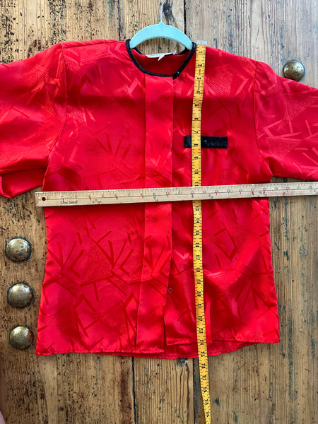 Vintage David Benjamin Red Long Sleeve Blouse