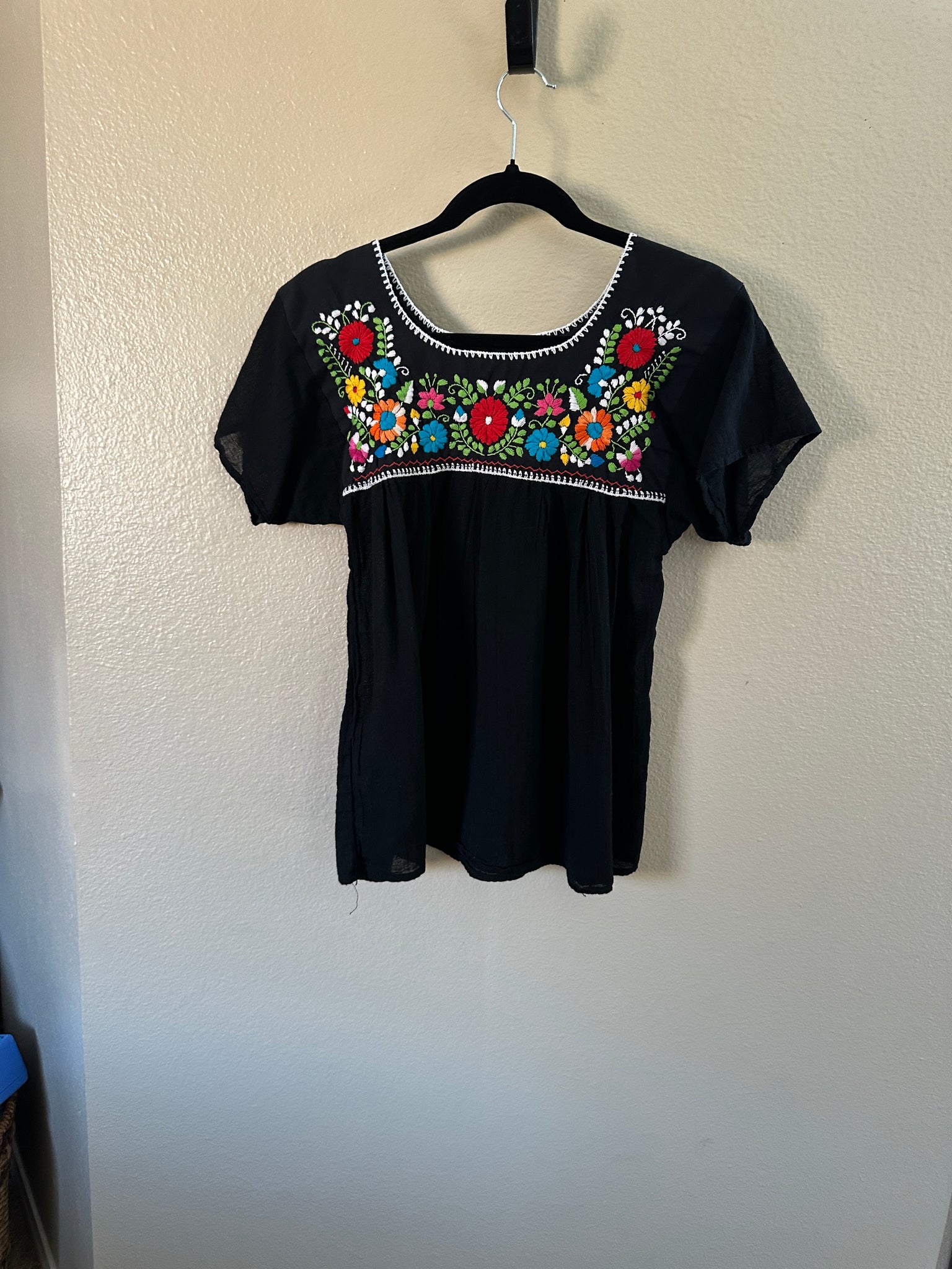 Women's Black Embroidered Blouse