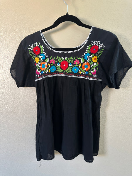 Women's Black Embroidered Blouse