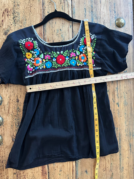 Women's Black Embroidered Blouse