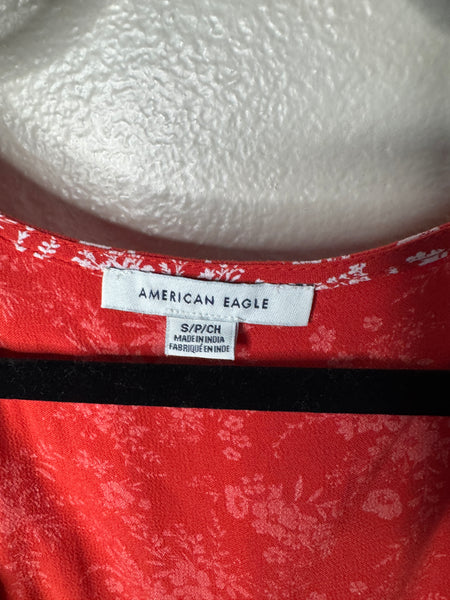 American Eagle Women's Red/Orange Dress Size S