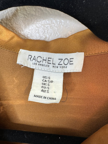 Rachel Zoe Women's Gold Satin Blouse Size S