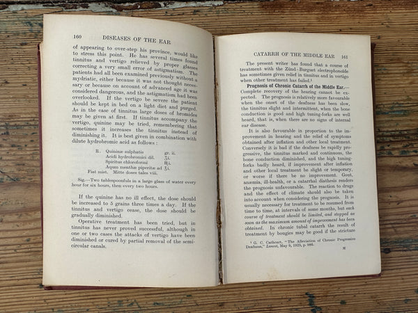 1926 Hunter Tods Diseases of the Ear inside pages 160-161