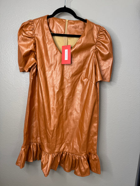 NWT-New Collection Women's Gold/Orange Dress Size M