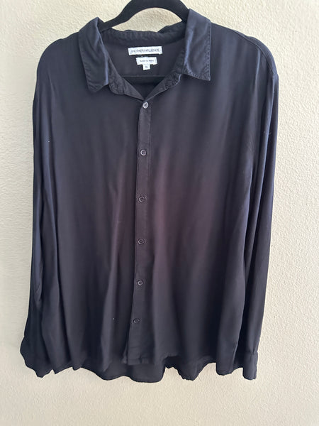 Another Influence Black Mens Dress Shirt