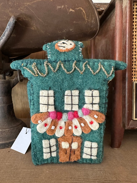 Handmade Wool Felt North Pole Village Building Ornament