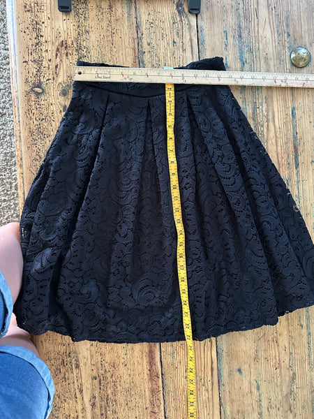 See You Monday Black Lace Skirt