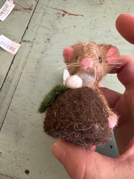 Handmade Wool Felt Mouse Ornament