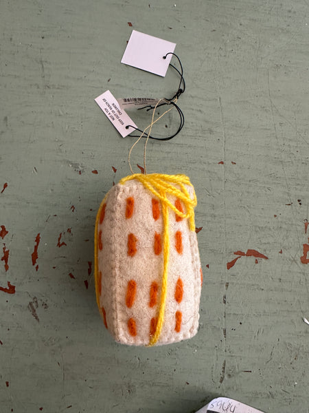 Handmade Wool Felt Gift Shaped Ornament