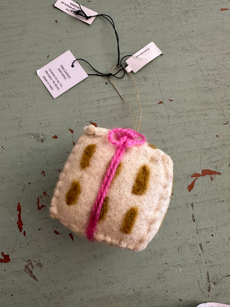 Handmade Wool Felt Gift Shaped Ornament