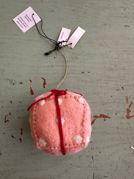 Handmade Wool Felt Gift Shaped Ornament