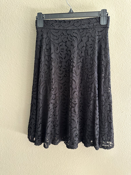 See You Monday Black Lace Skirt