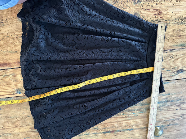 See You Monday Black Lace Skirt