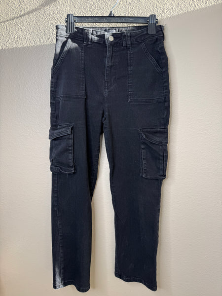 Caravera Los Angeles Women's Black/Gray Cargo Jeans Size M