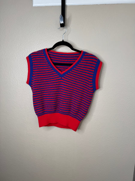 Women's Blue/Red Sweater Vest