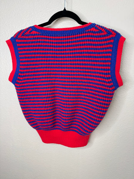 Women's Blue/Red Sweater Vest Size S