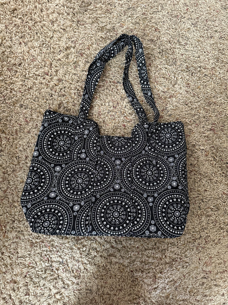 Mary Maxim Black Floral Bag