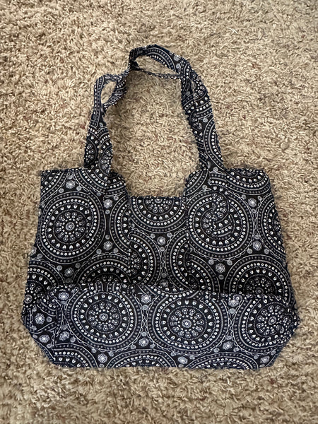 Mary Maxim Black Floral Bag