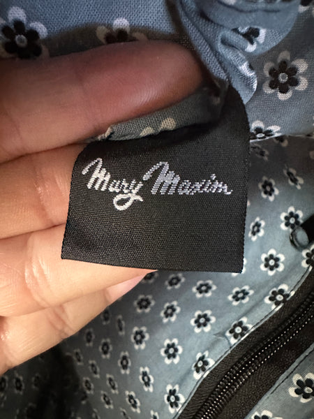 Mary Maxim Black Floral Bag