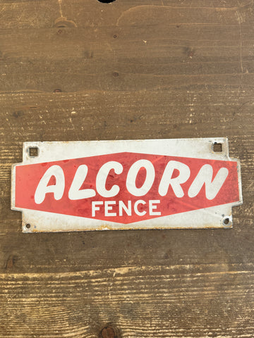Vintage Alcorn Fence Porcelain Sign