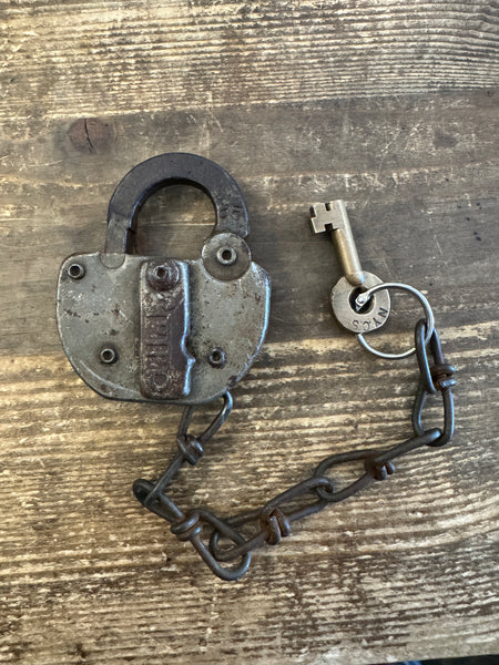 Antique NYCS Railroad Padlock and Key