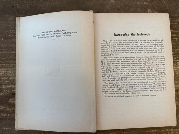 1948 Inglenook Cookbook copyright