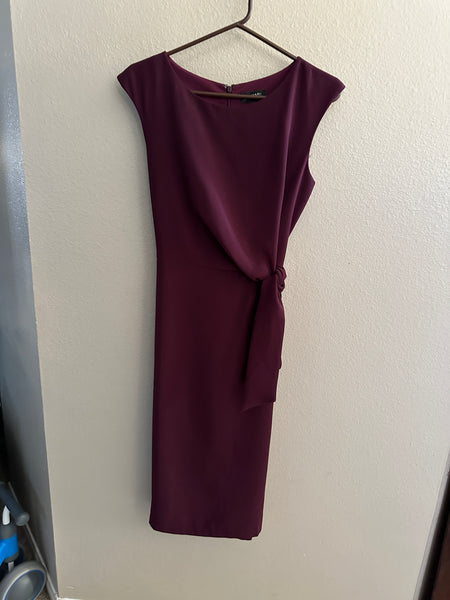 Tahari Cap Sleeve Side Tie Dress