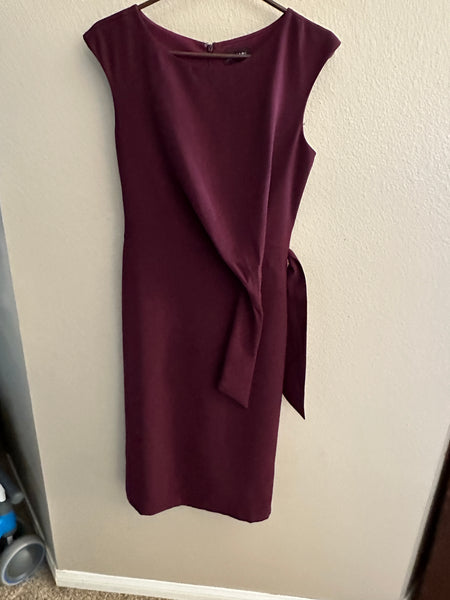 Tahari Cap Sleeve Side Tie Dress