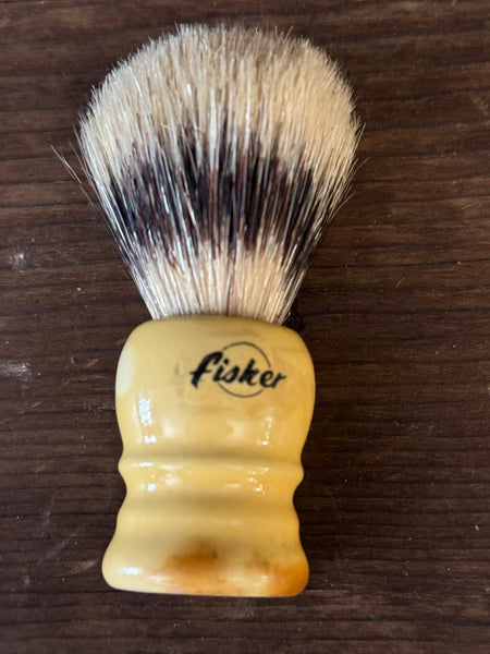 Vintage Fisker Shave Brush closeup